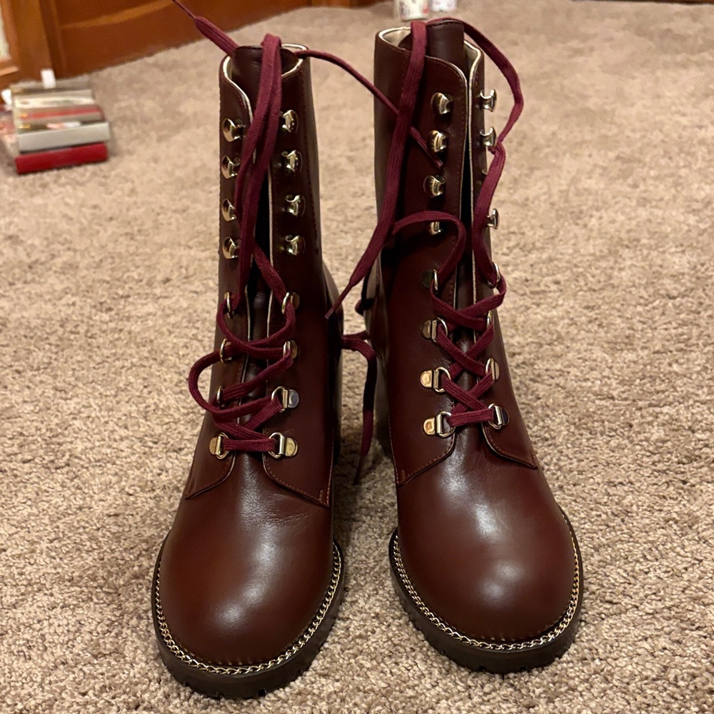 Stuart Weitzman Mahogany Kolbie Block Bootie